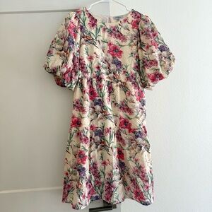 BOHME/POLAGRAM Floral Puff Sleeve Dress w/ Pockets
